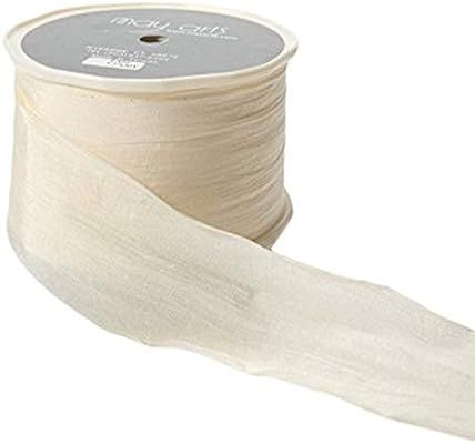 May Arts Ivory 1" Solid Wrinkled Ribbon, 50 yd | Amazon (US)