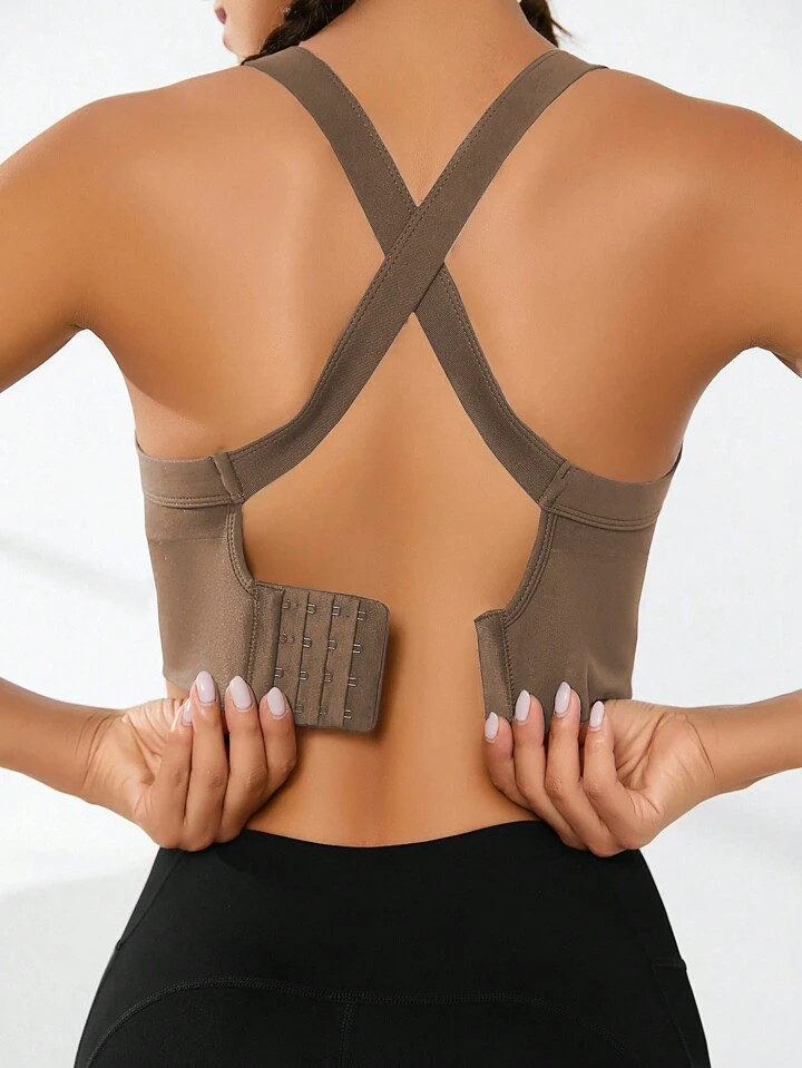 Yoga Basic Crisscross Backless Crop Tank Top | SHEIN