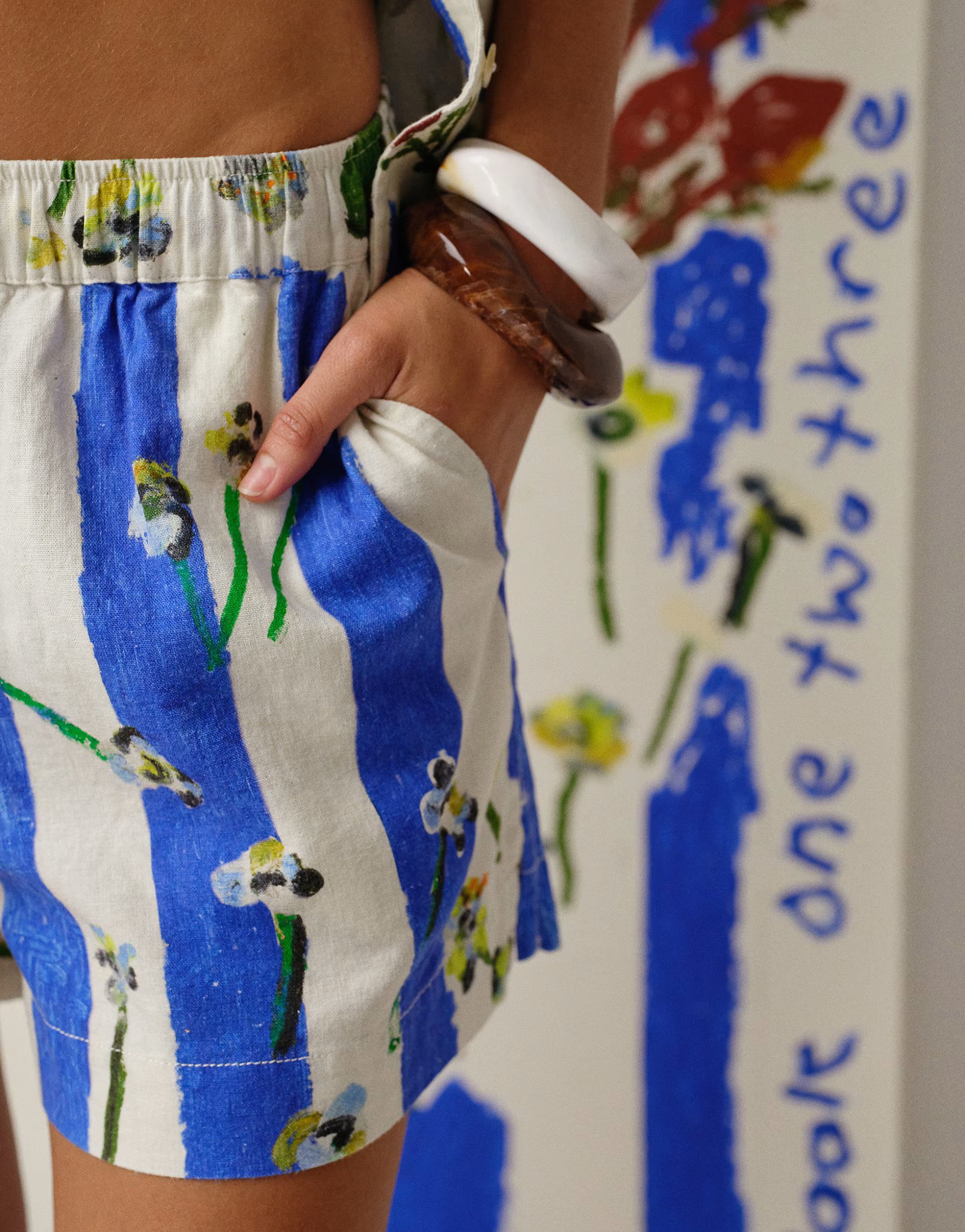 Topshop co ord Bradley.B high rise linen floral stripe short | ASOS | ASOS (Global)