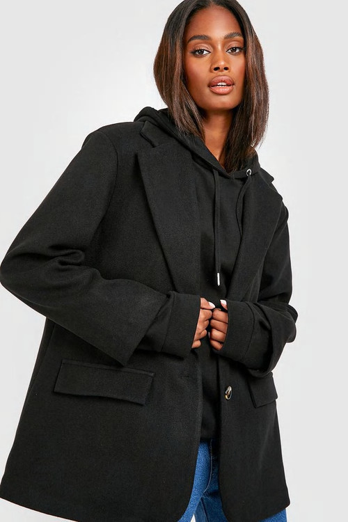 Oversized Slouchy Wool Look Blazer | Boohoo.com (US & CA)