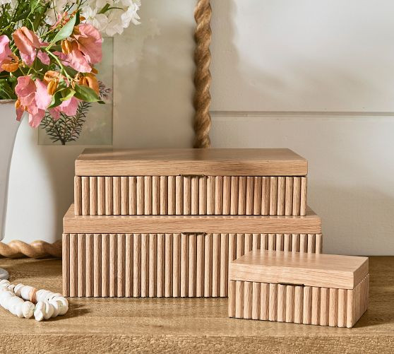 Wood Fluted Jewellery Box | Pottery Barn CA