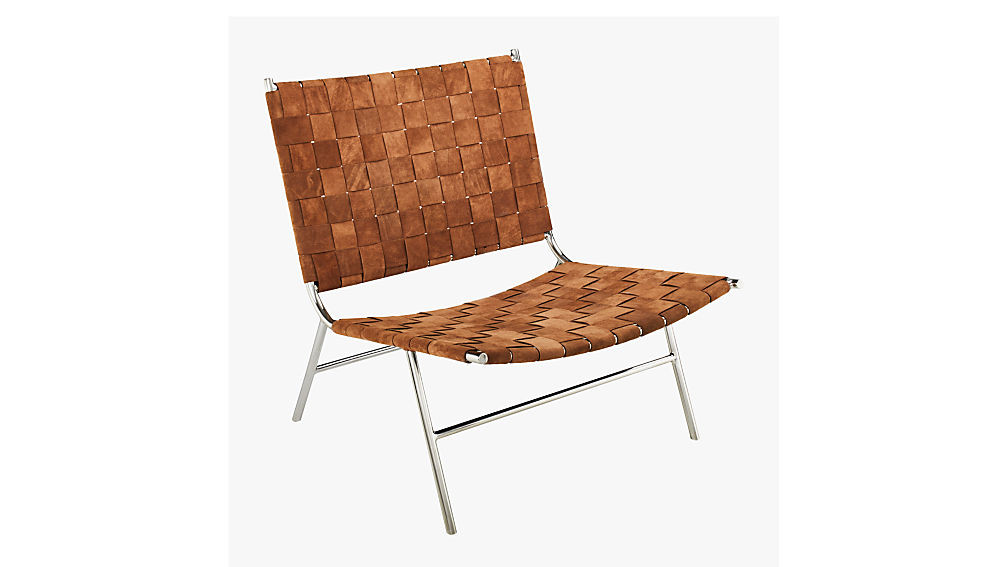 Woven Camel Suede Chair | CB2