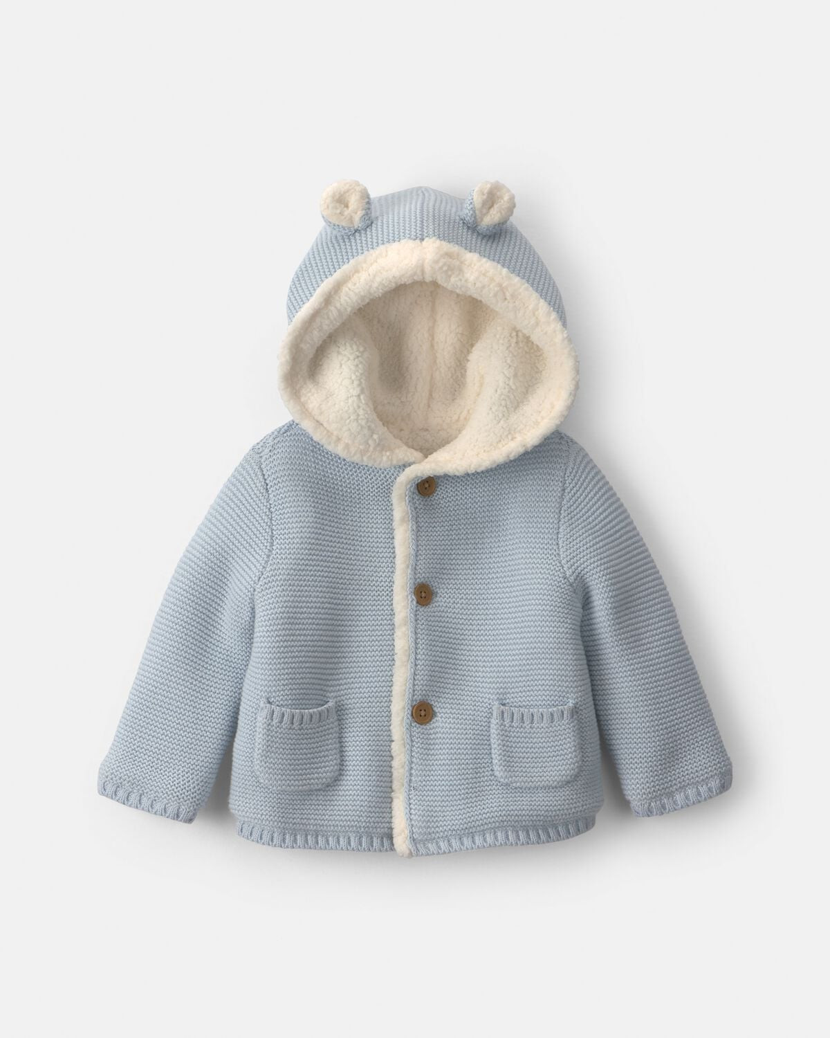 Baby Boy Bear Sweater Knit Hooded Jacket - Blue | Carter's Inc