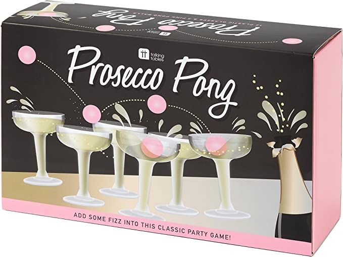 Talking Tables Prosecco Pong Bachelorette Party Drinking Game, 12 Glasses | Amazon (US)