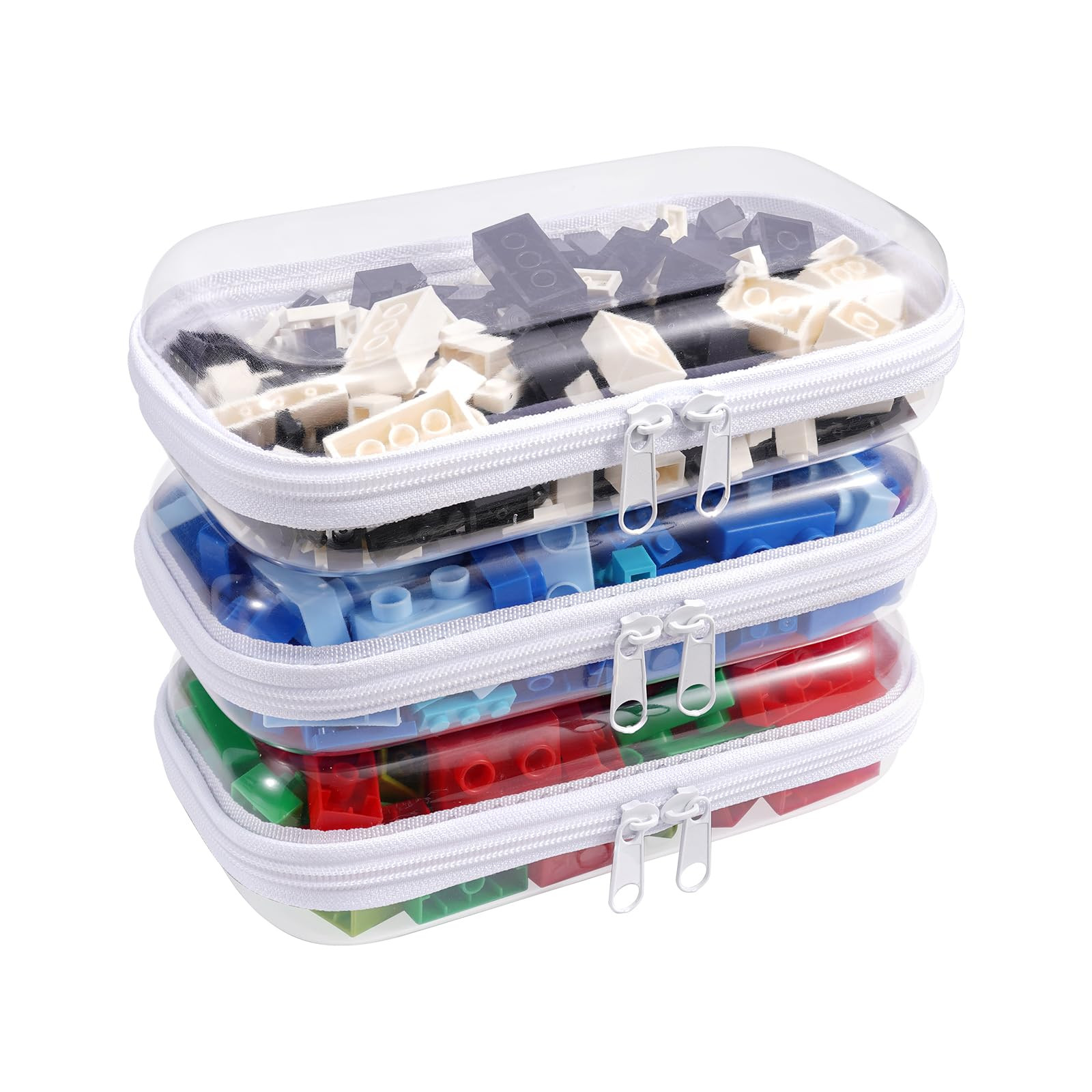 Clear Hard Shell Zipper Case,3PCS Transparent Clear Zipper Pouches,Hard Side Plastic Case Set,Por... | Amazon (US)