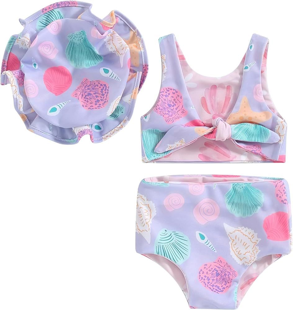 Dcohmch Toddler Girl Swimsuit 2t 3t 4t Pattern Floral Print Bikini Two Piece Bathing Suits Baby G... | Amazon (US)