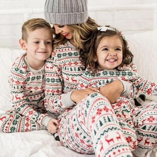Clearance Christmas Family Pajamas Matching Sets Parent-child Printing Home Service Cotton Soft X... | Walmart (US)