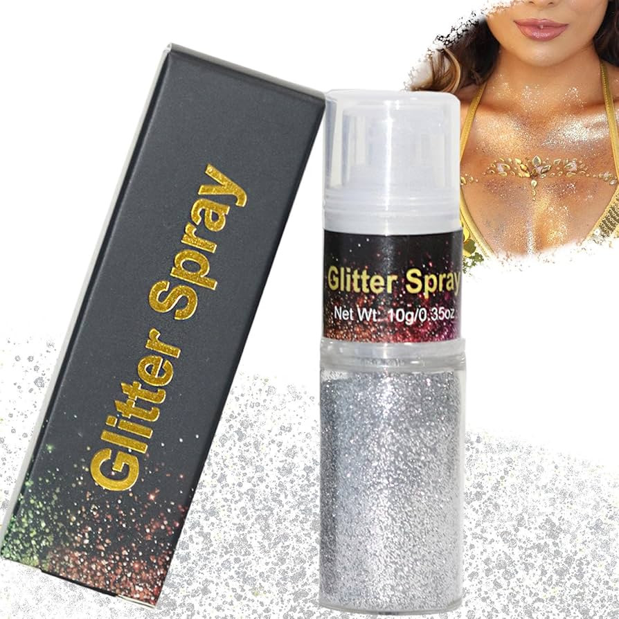 Sliver Glitter Hairspray,Glitter Spray Hair and Body Face for Kids Adult Ultrafine Glitter Spray ... | Amazon (US)