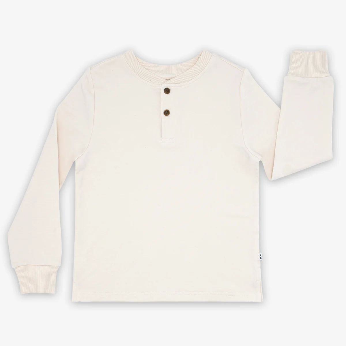 Cream Long Sleeve Henley Tee | Little Sleepies