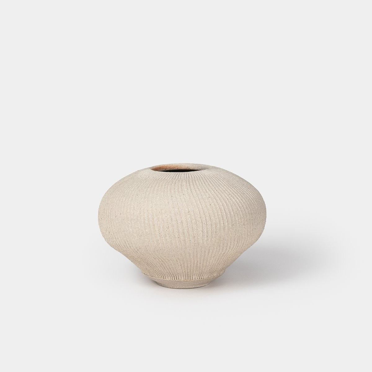 Fluted Vessel 01 Stone Medium | Amber Interiors