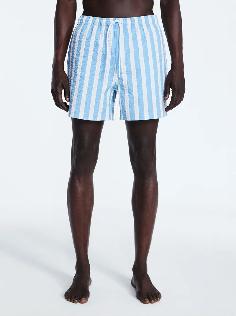 Free Assembly Men's Stretch Seersucker Board Shorts, 5" Inseam, Sizes S-3XL | Walmart (US)