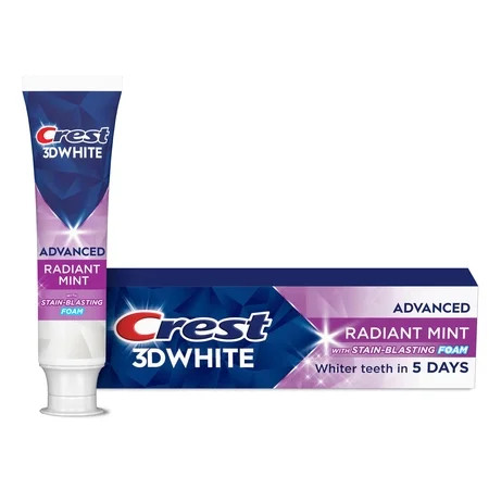 Crest Toothpaste, 3D White Advanced Radiant Mint Teeth Whitening Toothpaste, 3.3 oz | Walmart (US)