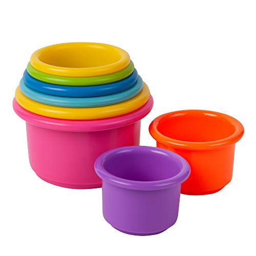The First Years Stack & Count Stacking Cups - Colorful Baby Stacking Water Toys Set - Stackable Cups for Learning - Baby Bath Toys - Toddler Water Table Toys - 8 Count | Amazon (US)