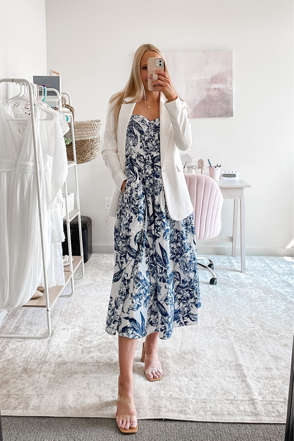 Blue and white dress, coastal dress, Europe outfits summer, graduation guest outfit, summer brunch outfit, white blazer outfit, clear strap heels, Target heels, Abercrombie dress, classic blazer, summer blazer #blueandwhitedress #mididress #summeroutfits

#LTKFind #LTKSeasonal #LTKunder100