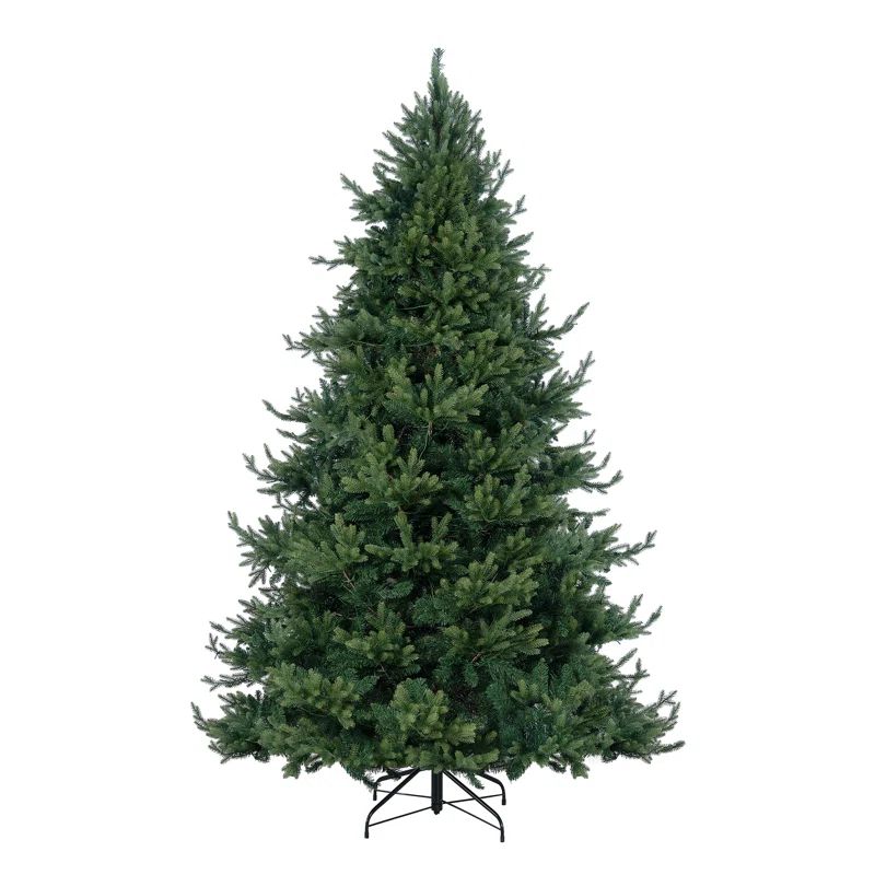 Traditional Christmas Tree with Lights, Tree Prelit with Metal Stand | Wayfair North America