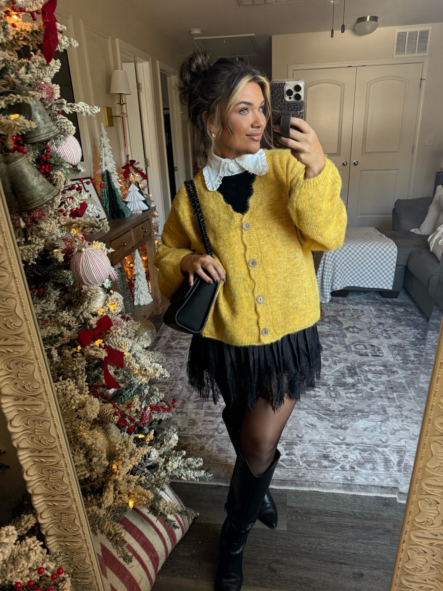 Wearing size medium sweater & skirt 

#LTKMidsize #LTKFindsUnder50 #LTKSeasonal