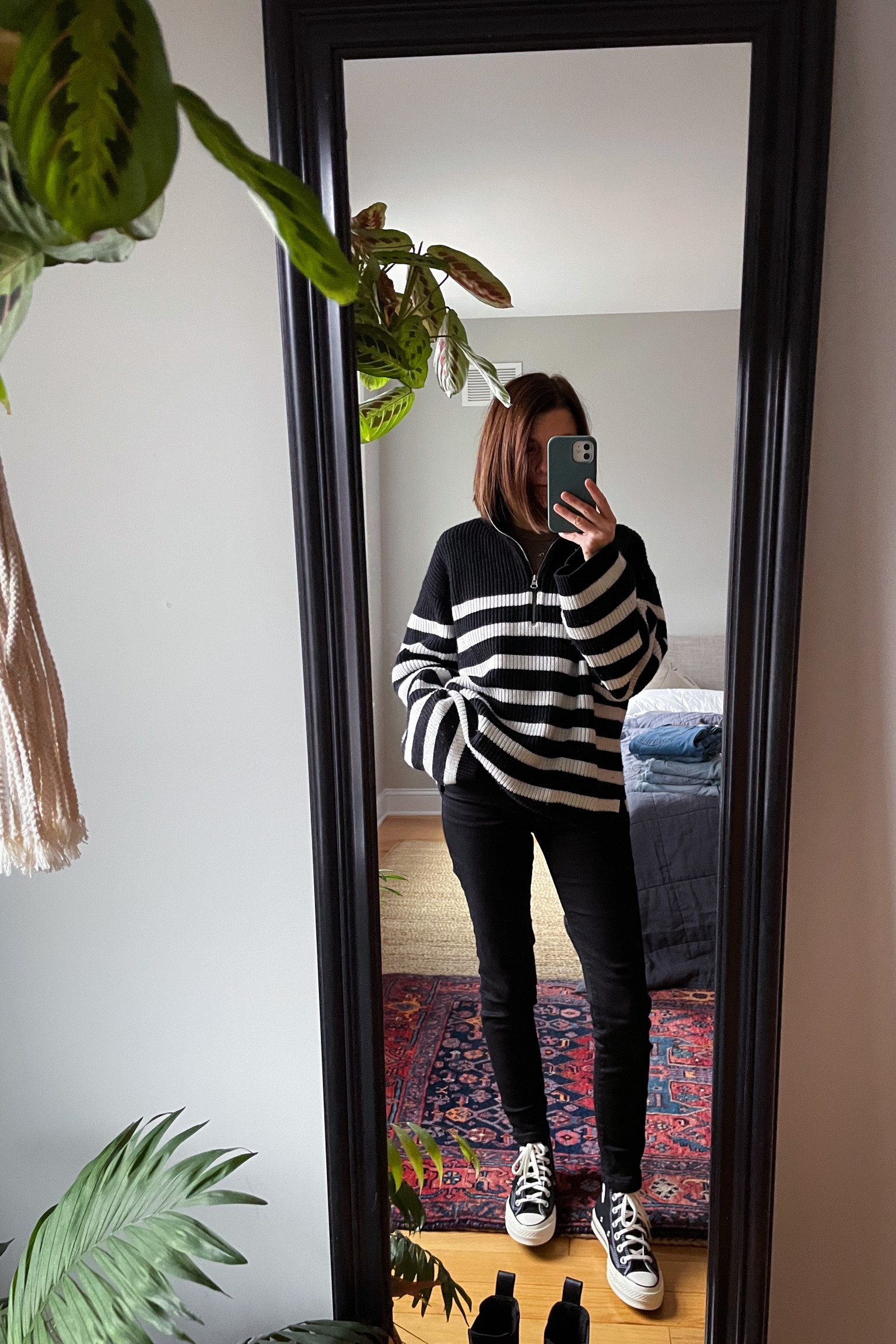 Converse Chuck ‘70 Canvas > Original Chucks

•& Other Stories half-zip sweater
•H&M rubbed modal top
•Everlane Authentic Stretch High-Rise Skinny jeans (sz 25h
•Converse Chuck ‘70 Canvas (full size down)

#LTKunder100 #LTKshoecrush #LTKSeasonal