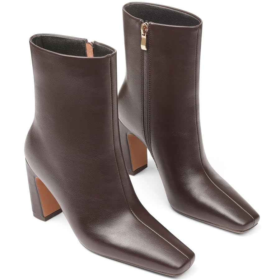 Lovee Cosee Ankle Boots for Women 2025 Chunky Heel Square Toe Heeled Boots with Zipper Comfort Fa... | Amazon (US)