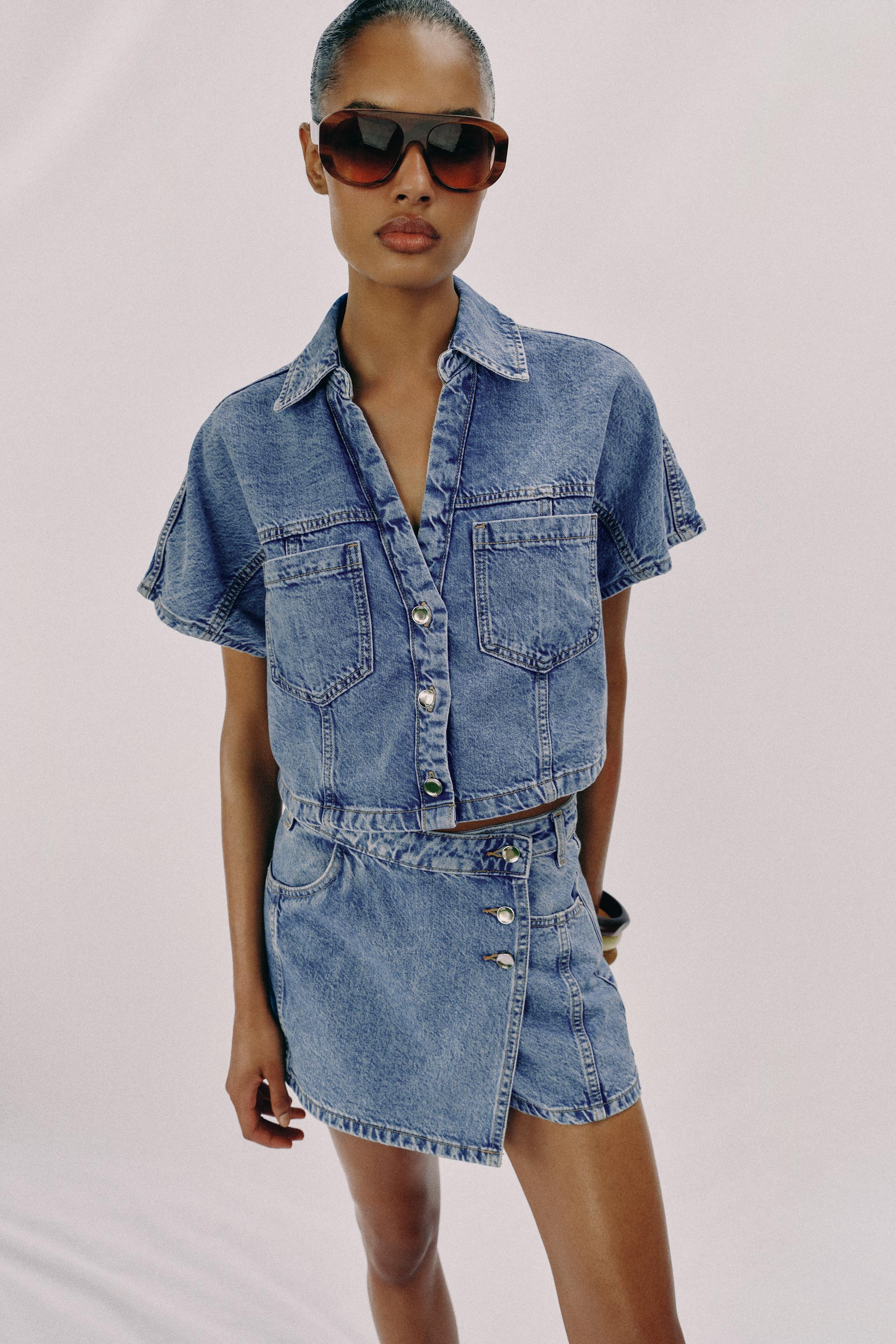 Z1975 SHORT DENIM SHIRT | Zara US