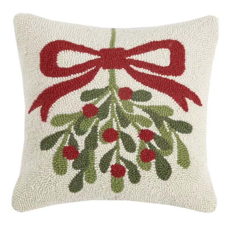 Casavant  Mistletoe Hook Wool Throw Pillow | Wayfair North America