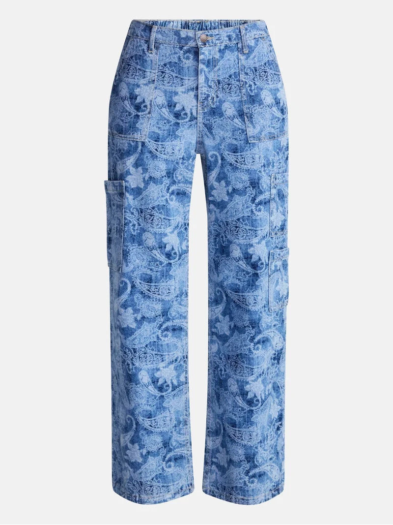 No Boundaries Wide Leg Cargo Pants, 31'' Inseam, Women's | Walmart (US)