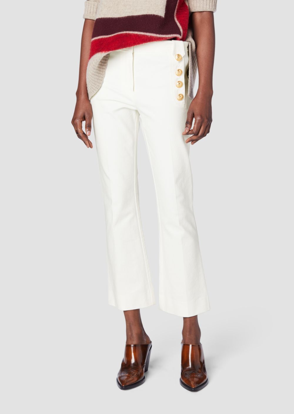 Crosby Crop Flare Trouser with Sailor Buttons | Derek Lam (Global)