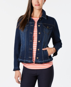 Charter Club Frayed-Trim Jean Jacket, Created for Macy's | Macys (US)