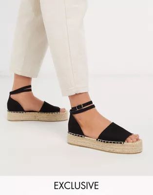 South Beach Exclusive flatform espadrilles in black | ASOS (Global)