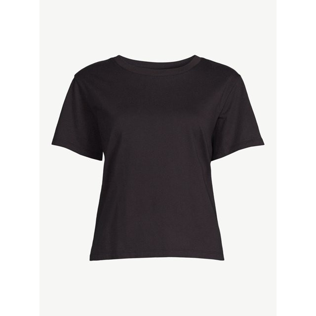 Free Assembly Women's Crop Box Tee with Short Sleeves, Sizes XS-XXXL | Walmart (US)