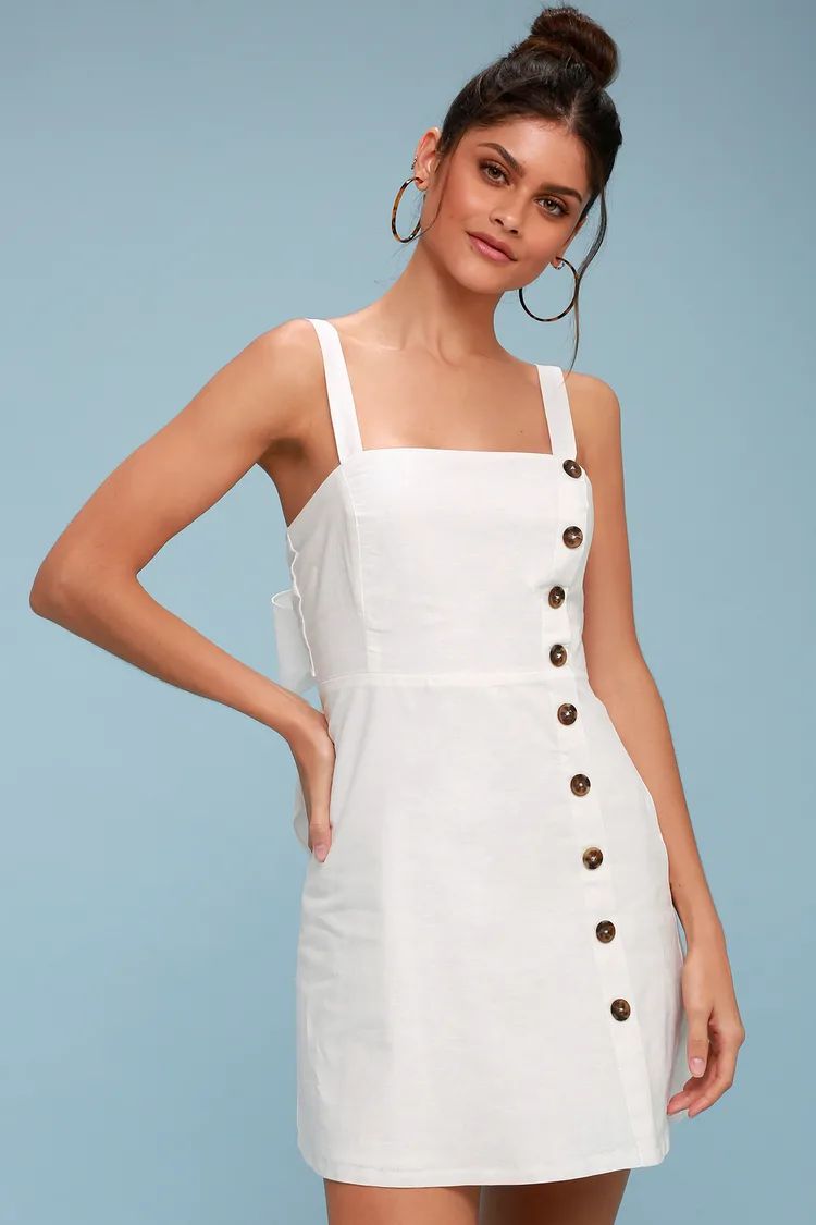 Louetta White Button-Down Mini Dress | Lulus (US)