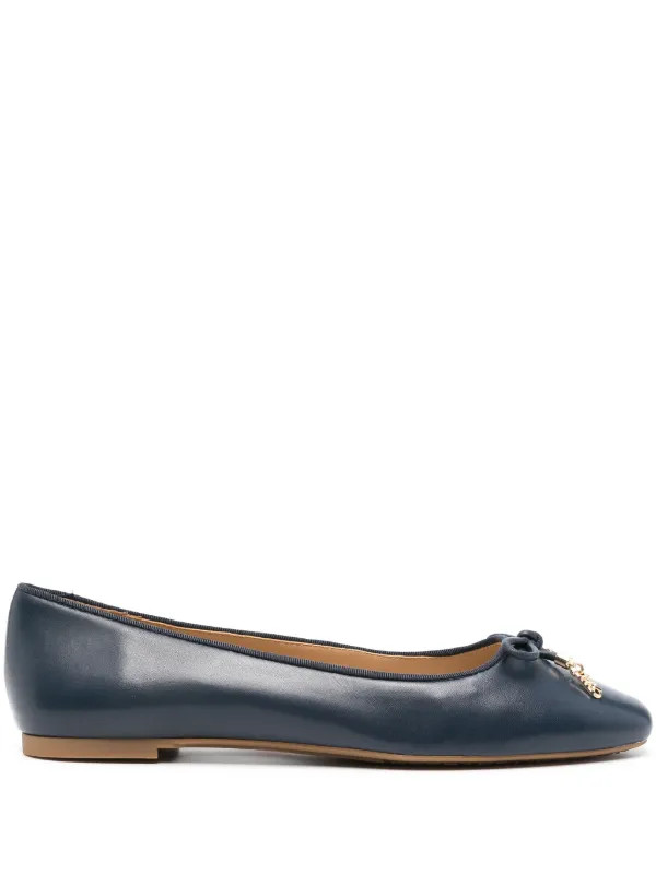 Michael Michael Kors Nori Leather Ballerina Shoes - Farfetch | Farfetch Global