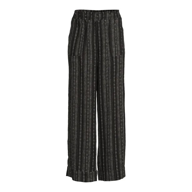 Time and Tru Women's Smocked Waist Linen Pants | Walmart (US)
