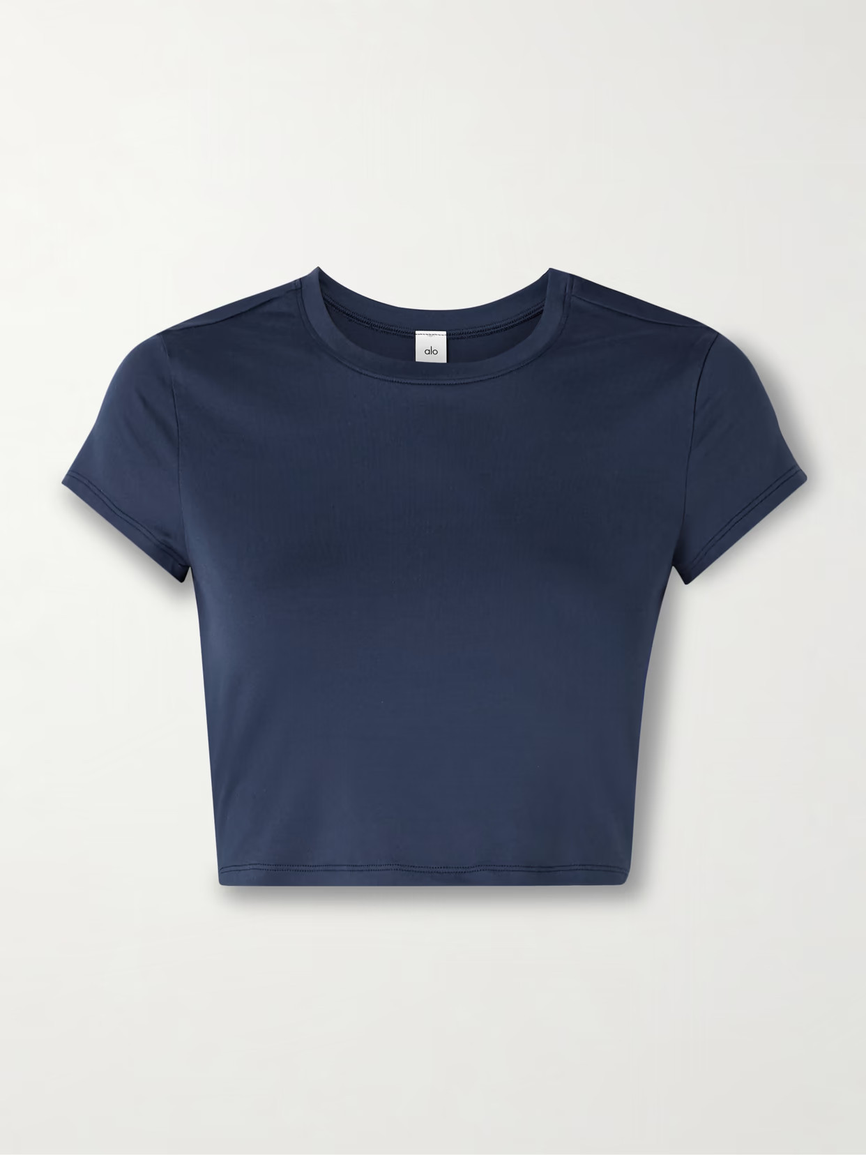 Alo Yoga - Finesse Cropped Alosoft Jersey Top - Blue | NET-A-PORTER (US)