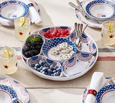 Cabana Americana Outdoor Melamine Sectioned Serving Platter | Pottery Barn (US)