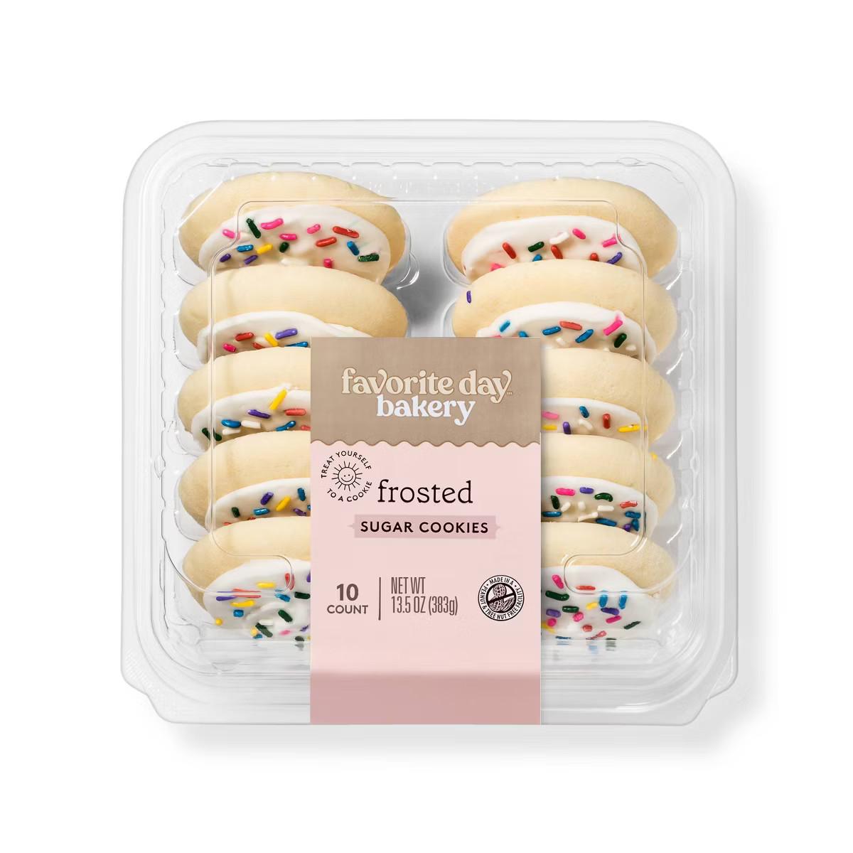 White Frosted Sprinkles Sugar Cookies - 13.5oz/10ct - Favorite Day™ | Target