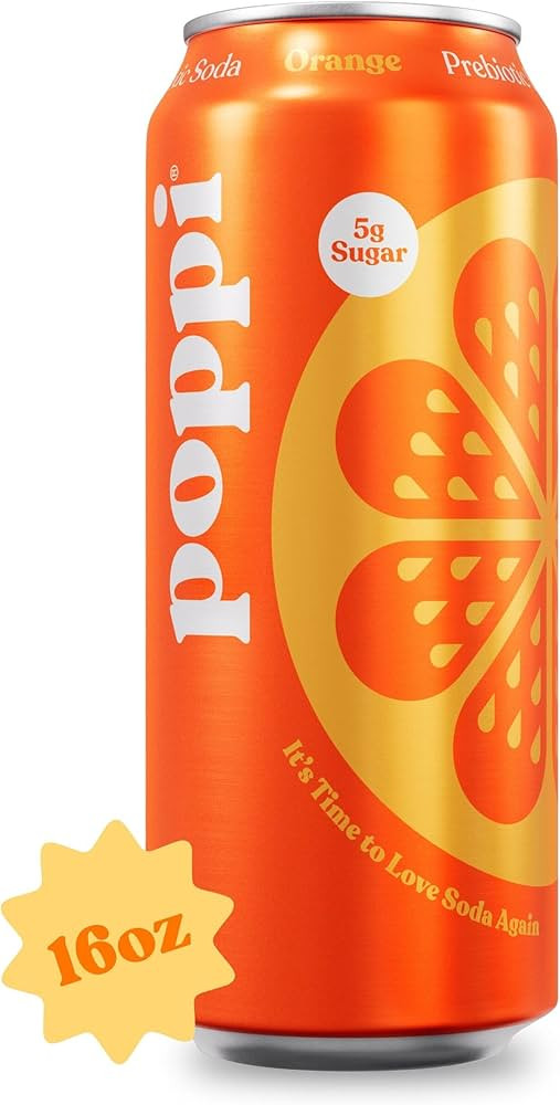 Poppi Prebiotic Soda Beverage with Apple Cider Vinegar, Seltzer Water and Fruit Juice, Orange Fla... | Amazon (US)