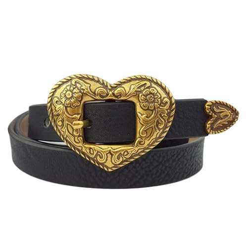 Western-Inspired Skinny Heart Belt with Matching Tip | Amazon (US)