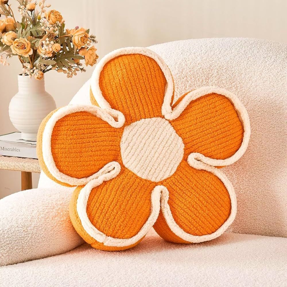 Flower Pillow, Soft Flower Shaped Floor Cushion, Flower Decorative Throw Pillow, Cute Flower Seat... | Amazon (US)