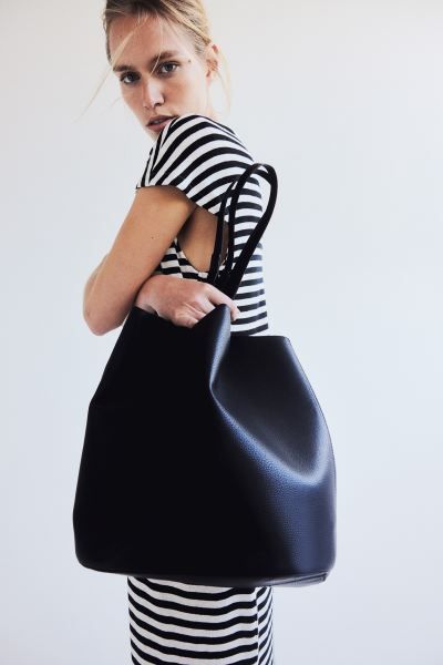Linen-blend Midi Dress - Black/white striped - Ladies | H&M US | H&M (US + CA)