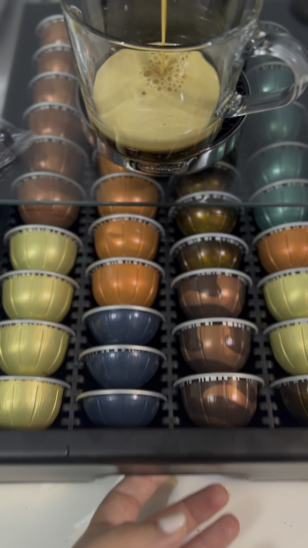 Nespresso virtuo coffee machine. I switched to this from my kay cup machine. It was the best decision ever. This makes incredible strong coffee and keeps it hot! It comes with a fritter! I can make hot and iced coffee. I also got a Nespresso pod glass organizer

#LTKBacktoSchool #LTKfamily #LTKhome