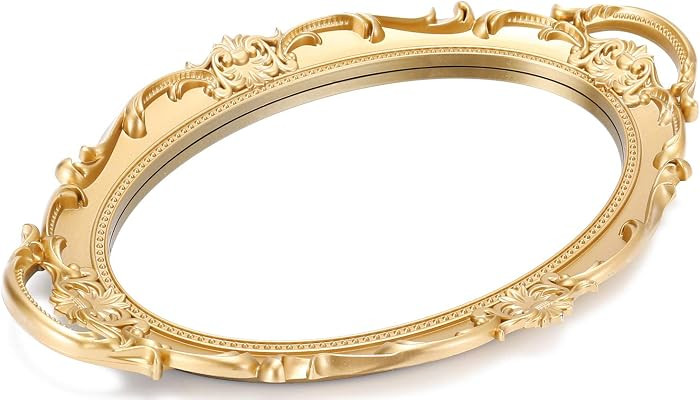 Sooyee Decorative Tray - Gold Mirror Tray for Bathroom Vanity, Dessert & Coffee Table, Home Decor... | Amazon (US)