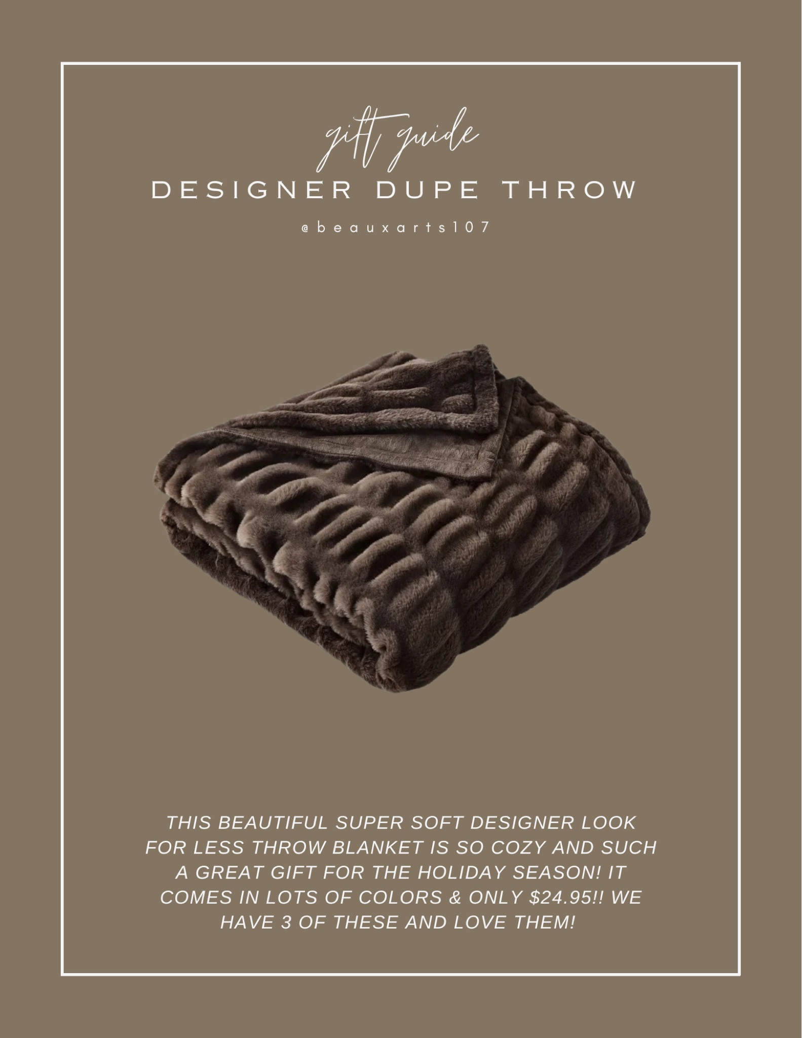 Shop this beautiful super soft must have throw! It’s such a great gift & a steal compared to similar ones from high end designer stores

#LTKFindsUnder50 #LTKHoliday #LTKGiftGuide