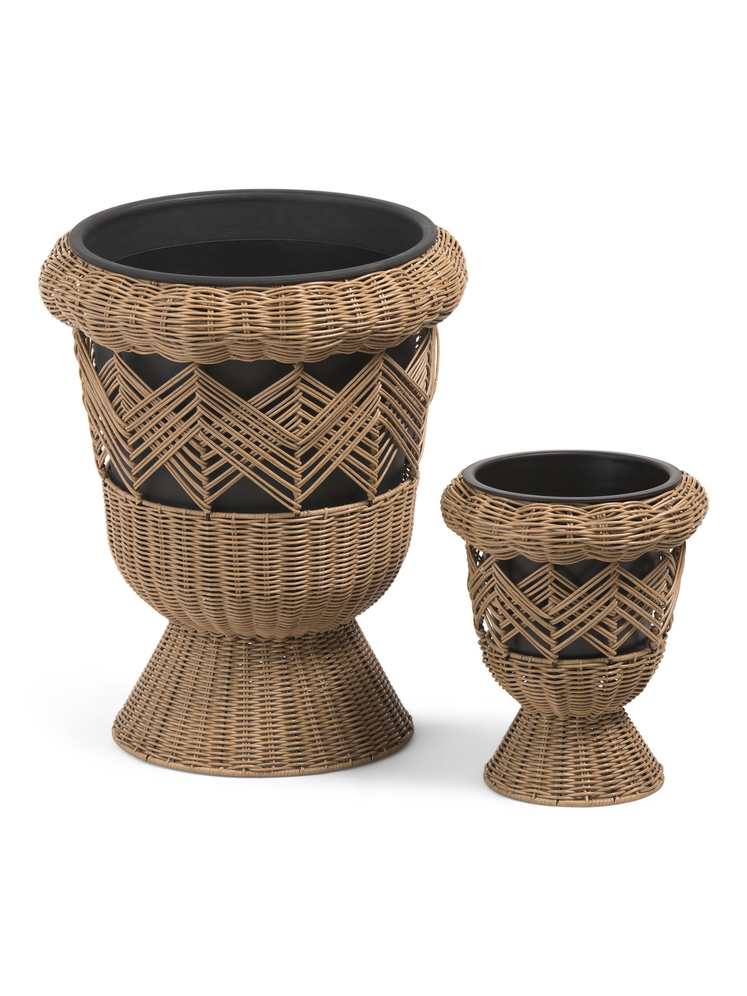 2pc 23.75in And 14.25in Woven Urn Outdoor Planter Set | TJ Maxx
