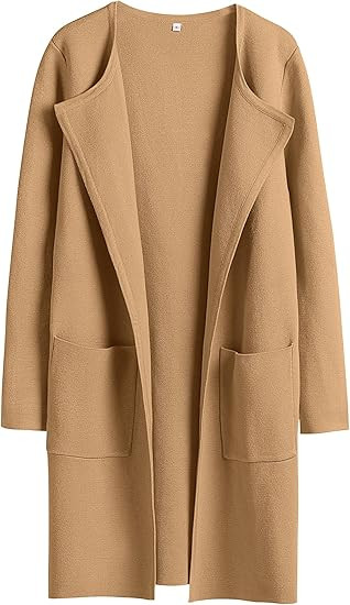 ANRABESS Womens Cardigan Sweater Open Front Knit Long Coatigan Dressy Casual Jacket Coat 2025 Fal... | Amazon (US)