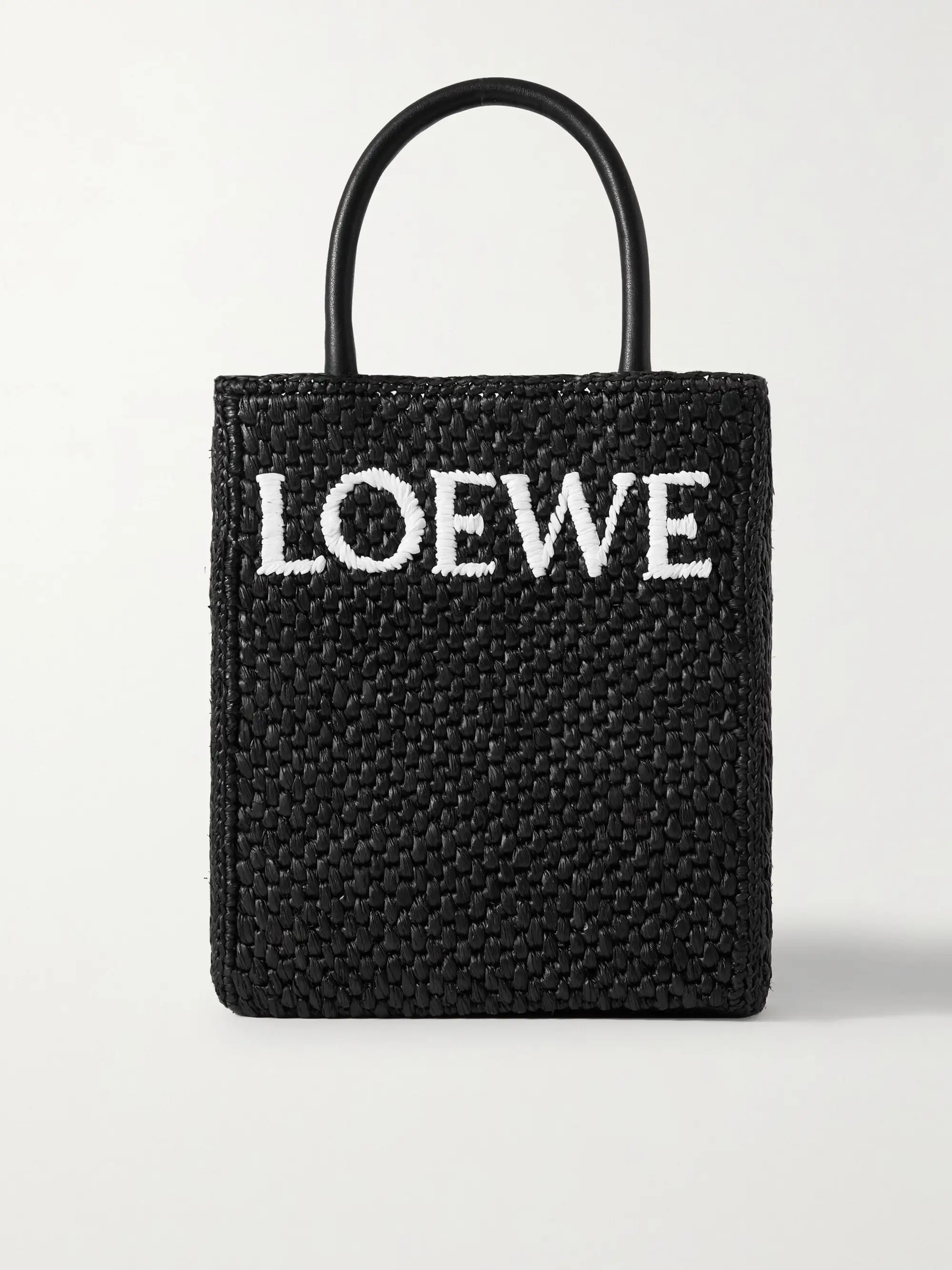Leather-trimmed raffia tote | NET-A-PORTER (US)