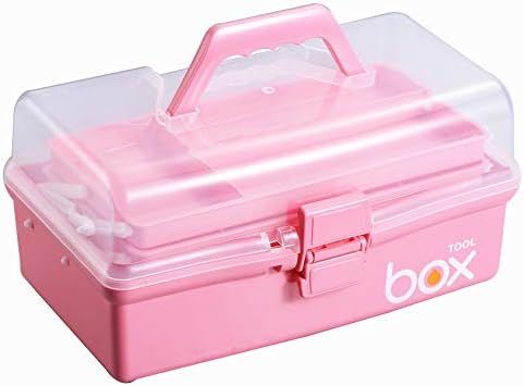 Kinsorcai 12'' Three-Layer Clear Plastic Storage Box/Tool Box, Multipurpose Organizer and Portabl... | Amazon (US)