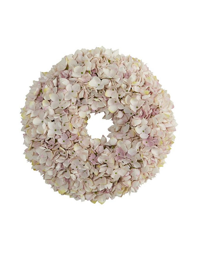 Nearly Natural Hydrangea Artificial Wreath & Reviews - All Botanicals - Home Decor - Macy's | Macys (US)