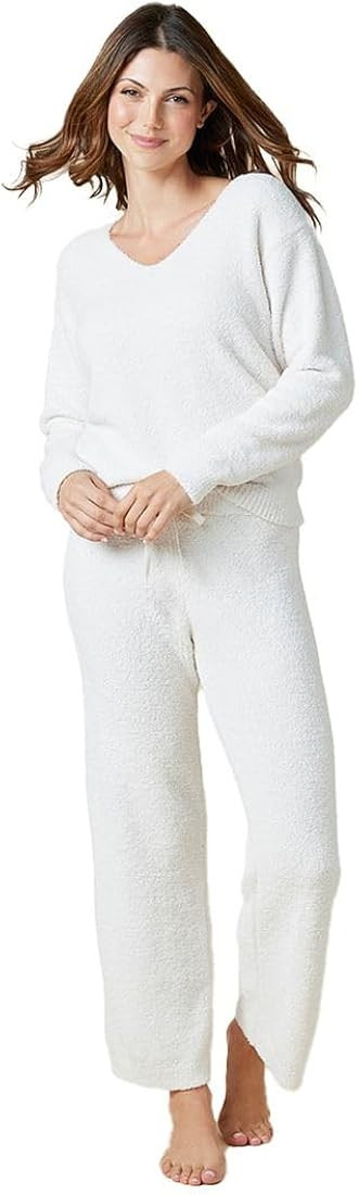 Softies Ultra-Soft Solid Marshmallow V-Neck Lounge Set for Women | Amazon (US)