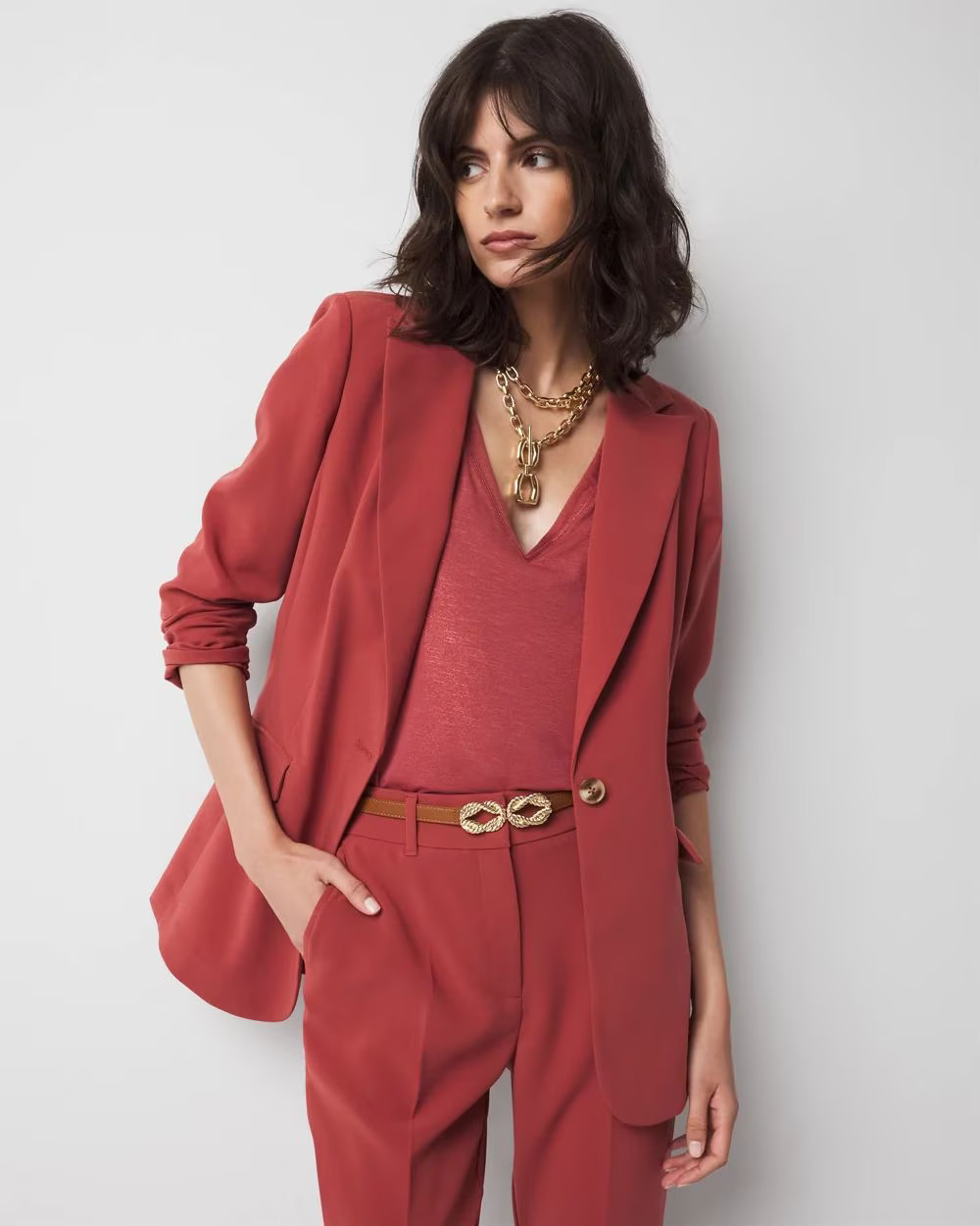 Cinched-Back One-Button Blazer | White House Black Market