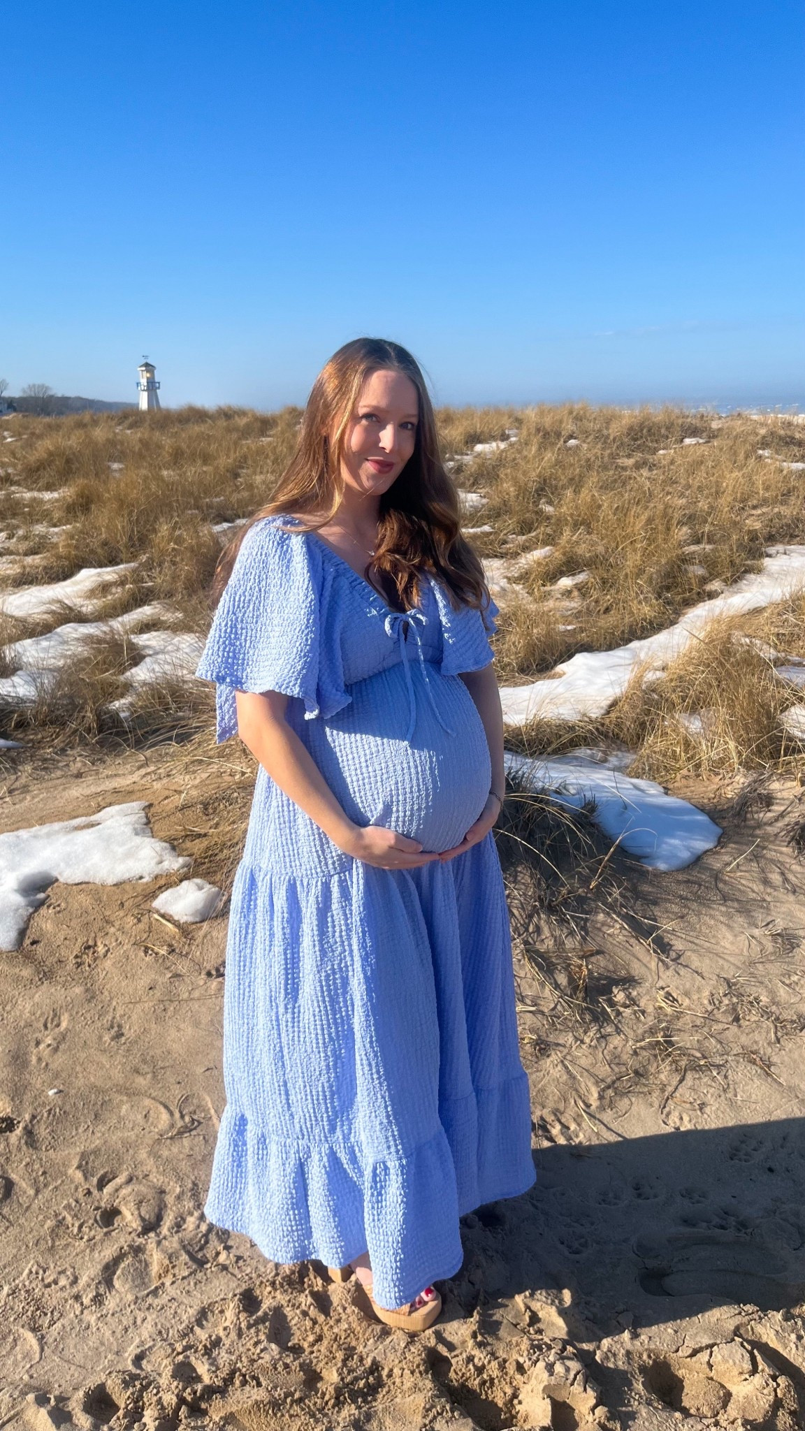 *code jillianashcraft15 for 15% off at PinkBlush Maternity* This beautiful blue maxi dress from PinkBlush is the most flattering with a growing bump,  and will be beautiful to wear postpartum without a bump too! Wearing my normal size small ✨ linking similar Marc Fisher sandals, mine are sold out  

Spring dress, bump friendly, maternity pictures, bump pic, maternity dress , baby shower, gender reveal

#LTKTravel #LTKootd #LTKBump